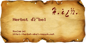 Herbst Ábel névjegykártya